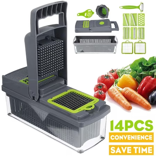 Set razatoare Multifunctionala, lame inox, 14 piese, Veggie Slicer