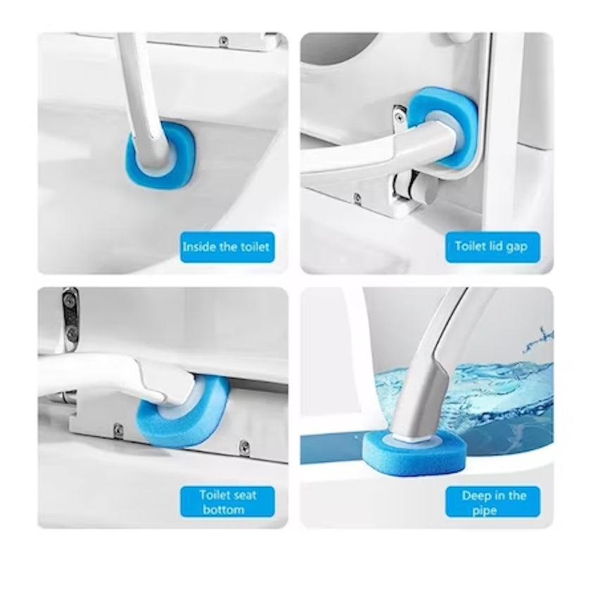 Perie pentru Wc, cu 16 rezerve de unica folosinta, culoare alba