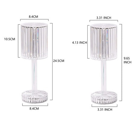 Lampa de masa led decorativa, iluminare RGB, cu contol tactil si telecomanda, culoare transparenta