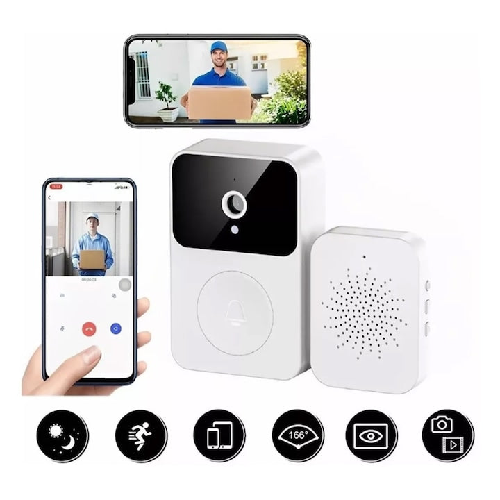 Sonerie video Wireless, control la distanta din aplicatie, microfon bidirectional, vedere nocturna