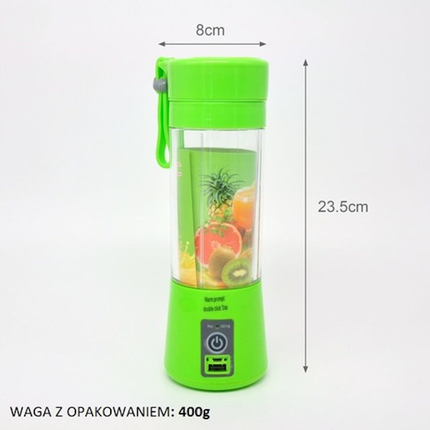 Blender Twister portabil pe baterie reincarcabila, conectare prin USB, Capacitate 380ml