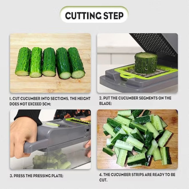Set razatoare Multifunctionala, lame inox, 14 piese, Veggie Slicer