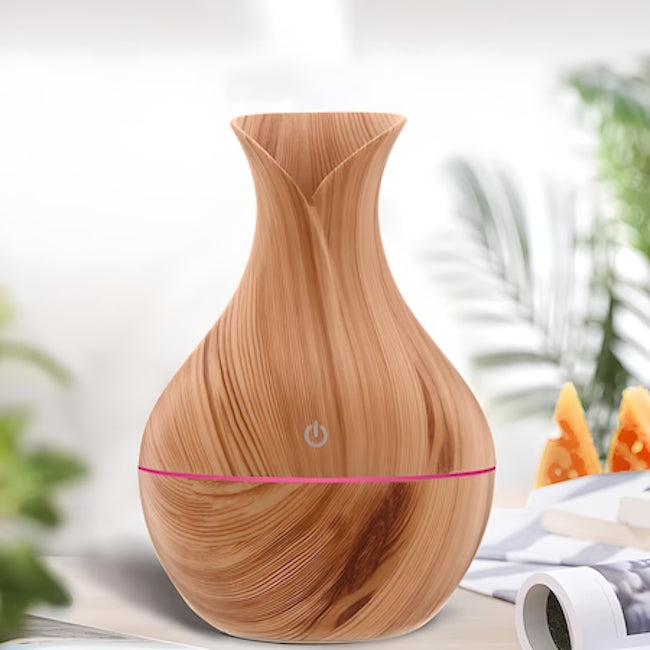 Umidificator de aer, cu difuzor de aromaterapie, cu 7 culori LED, alimentare prin USB, rezervor de 130 ml