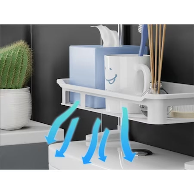 Raft pentru baie, 2 niveluri, inaltime reglabila, montare spate WC