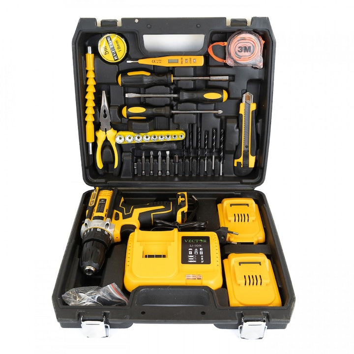 Autofiletantă Profesională 36V cu Percuție, 2 Acumulatori, 30 Accesorii, Putere 500W