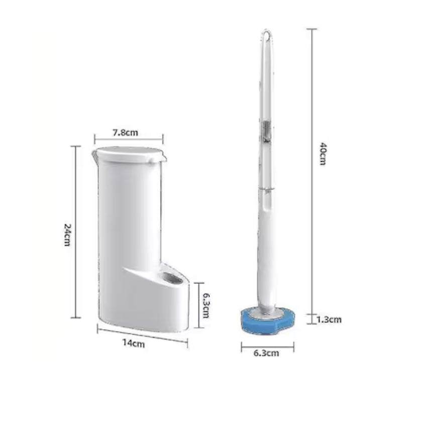Perie pentru Wc, cu 16 rezerve de unica folosinta, culoare alba