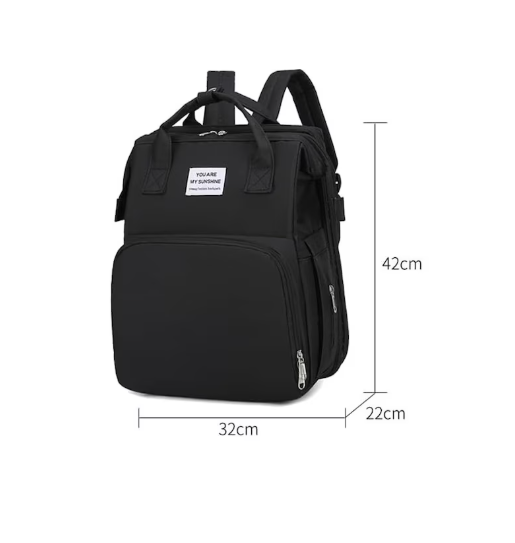 Rucsac rezistent la apa cu  Compartimente Multiple, Buzunar Termic pentru Lapte, 42 x 32 x 22 cm, Negru