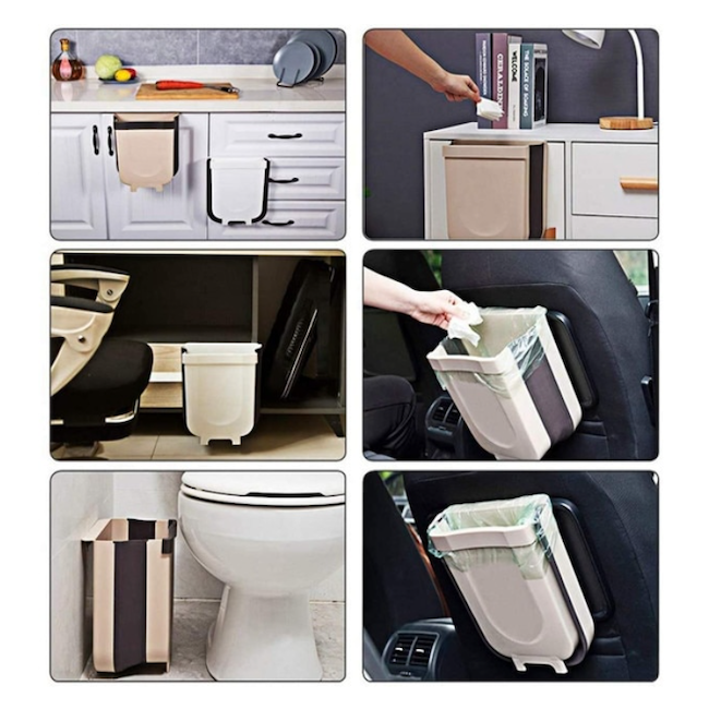 Cos de gunoi pliabil, pentru dulap, din plastic/silicon