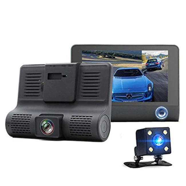 Camera auto tripla, Full-HD, 3 camere - Fata/Spate/Interior, ecran 4''