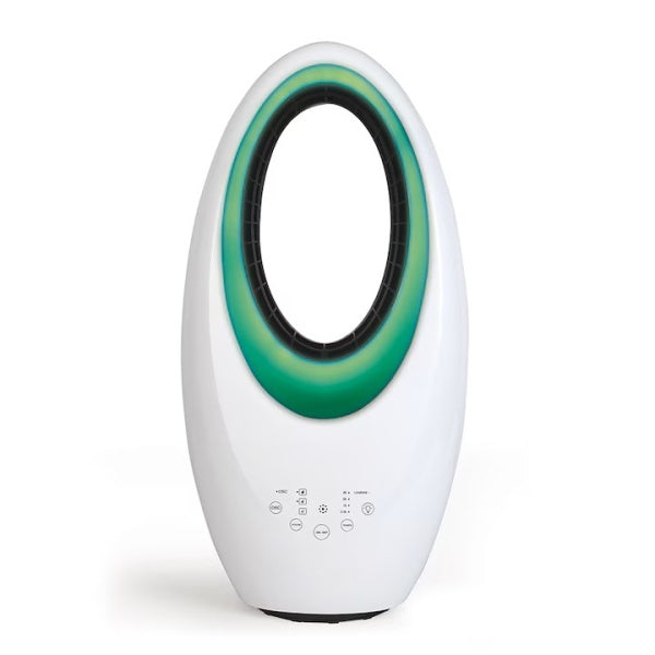 Ventilator fara elice cu purificator de aer 2 in 1 si 4 lumini LED