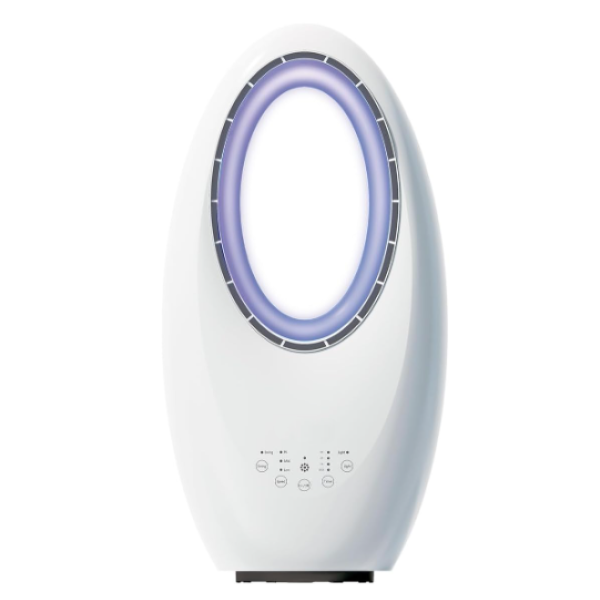 Ventilator fara elice cu purificator de aer 2 in 1 si 4 lumini LED